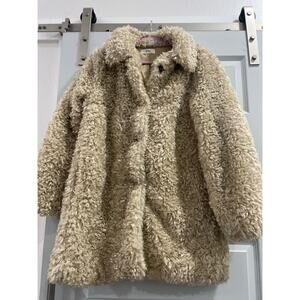 Inland Los Angeles Curly, Faux Fur Coat, Oversized Teddy 90s Y2K Chic, Size L